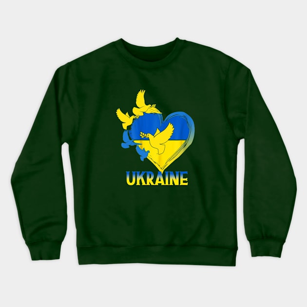 Ukraine Flag Ukrainian Heart Crewneck Sweatshirt by Gtrx20